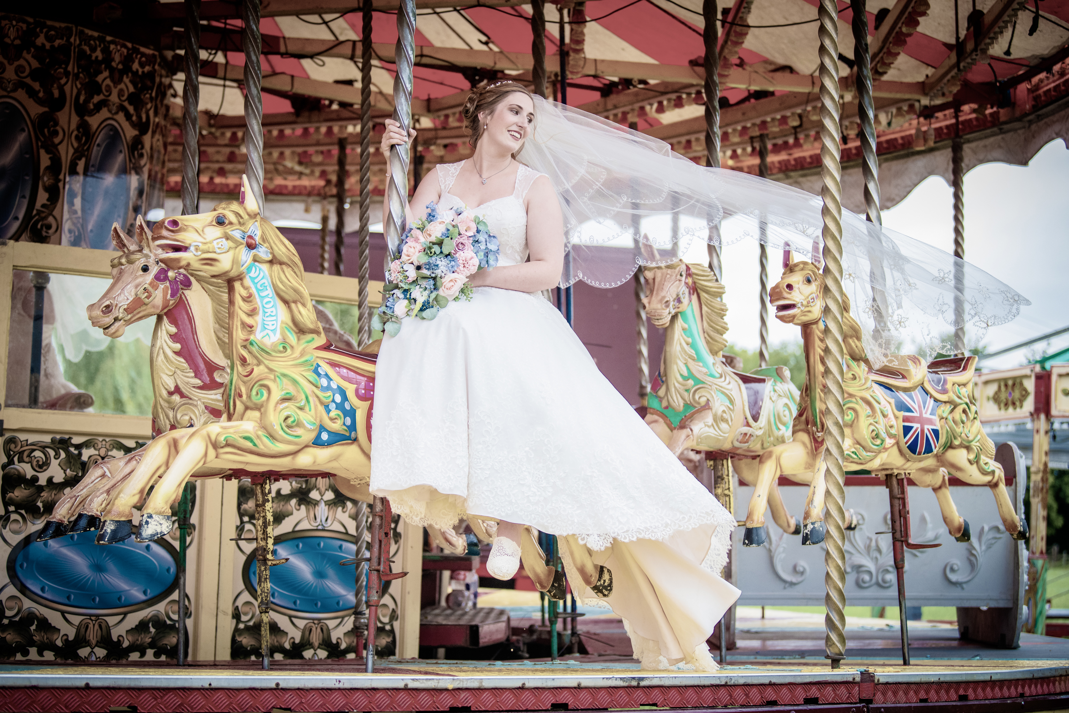 bride on carousel