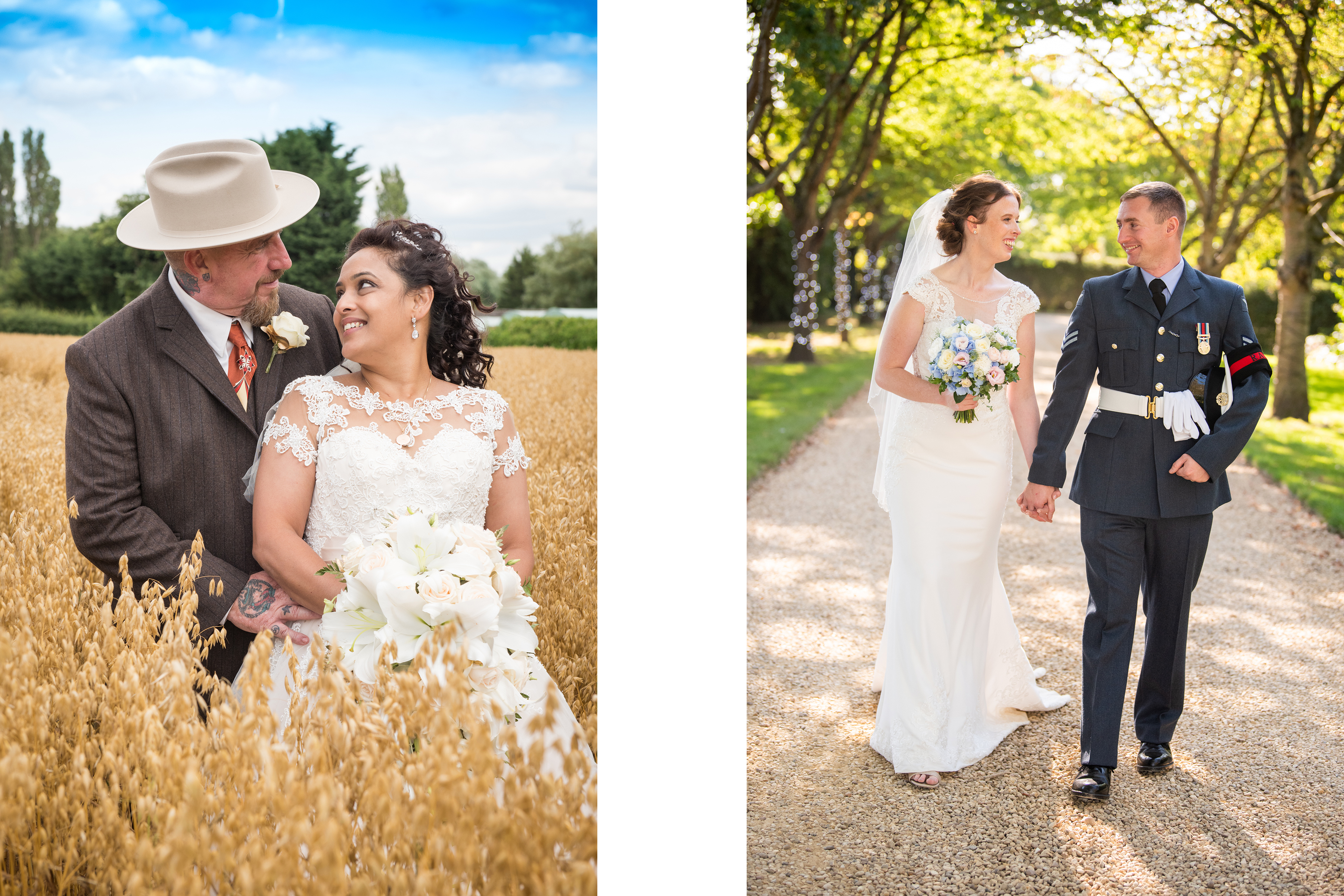 couple in field and walking