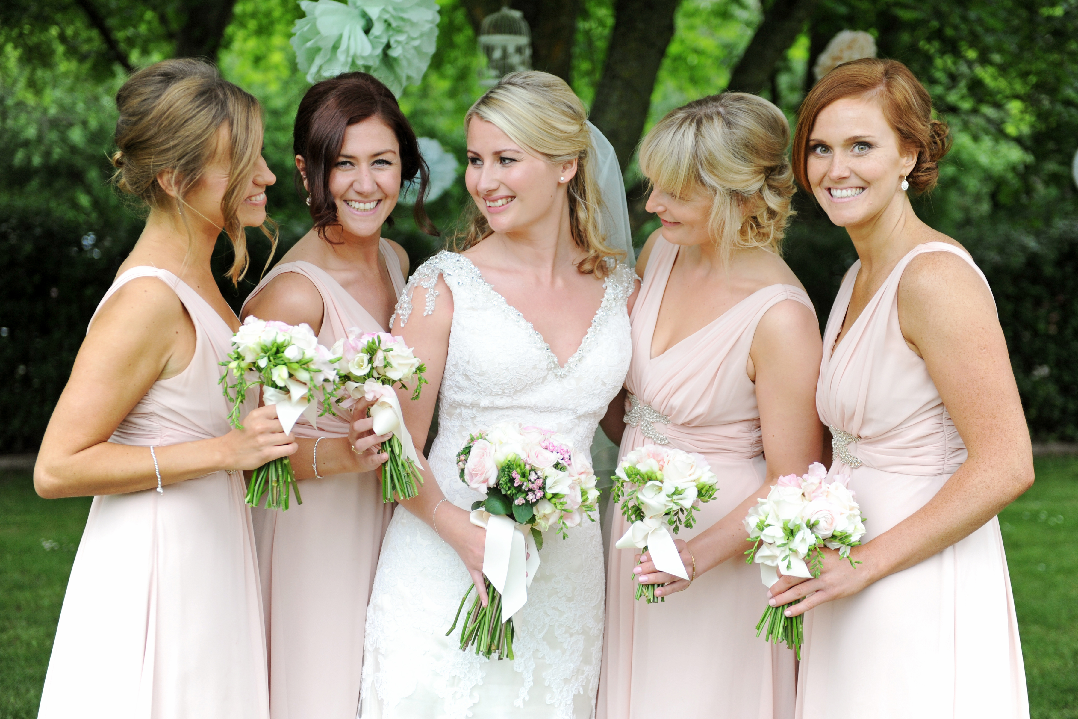 bride and bridesmaids