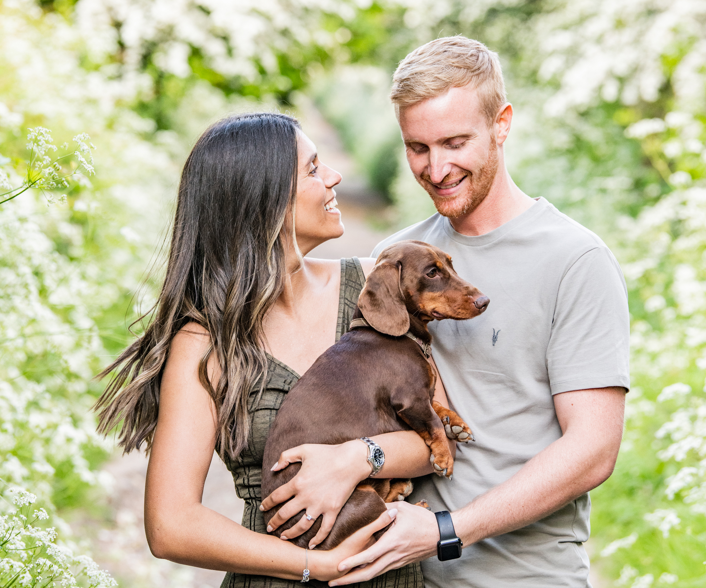 couple with dog